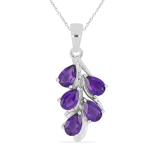 BUY STERLING SILVER REAL AFRICAN AMETHYST MULTI GEMSTONE PENDANT